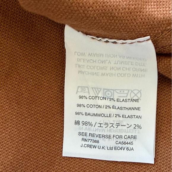 Madewell Frayed Hem Button-down Mini Skirt Sz 14 Burnt Sienna Cottonblend - Picture 4 of 8